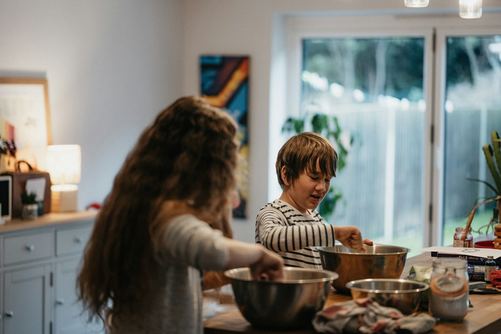 Children cooking together